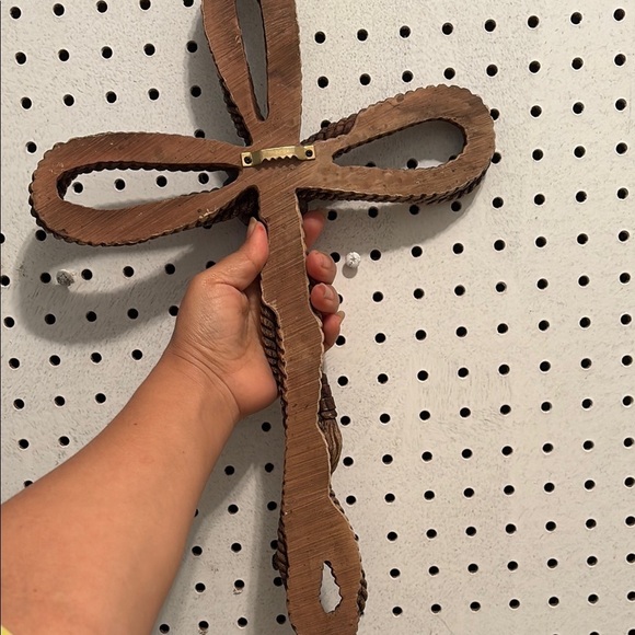 Rustic Rope Wall Cross with Gem Accent - Picture 3 of 3